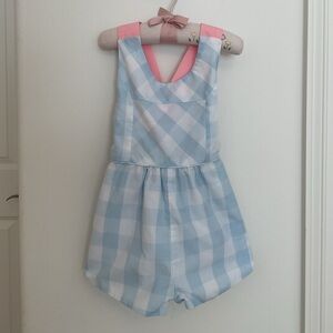 The Beaufort Bonnet Company Blue and Pink Gingham One Piece
